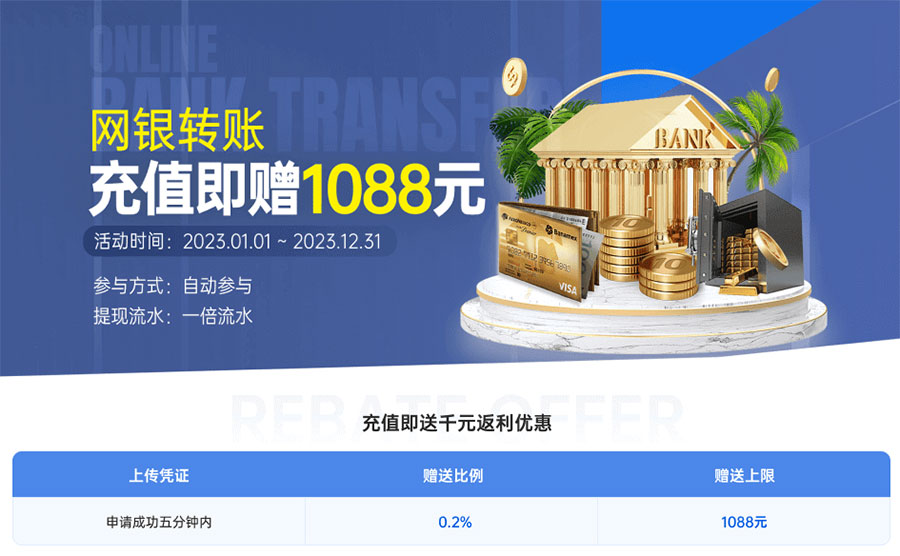 【G66.VIP】网银转账充值即赠1088金币(图1)